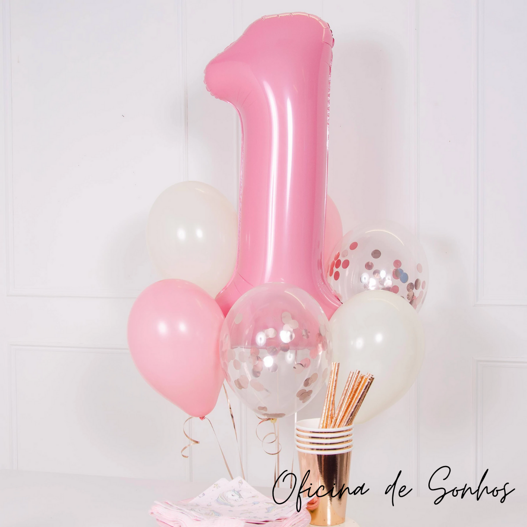 Bouquet Balões Número | Surpresas com Balões Algarve - Oficina de Sonhos